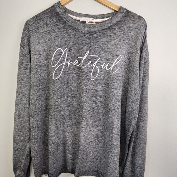 C&C California Grateful Long Sleeve Sweatshirt Size L Heather Gray comfy NWT - Picture 1 of 10